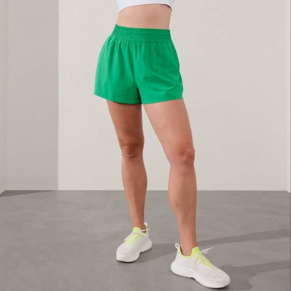 Athleta high rise weekender run short green athletic shorts women's sz XXS - Picture 9 of 10